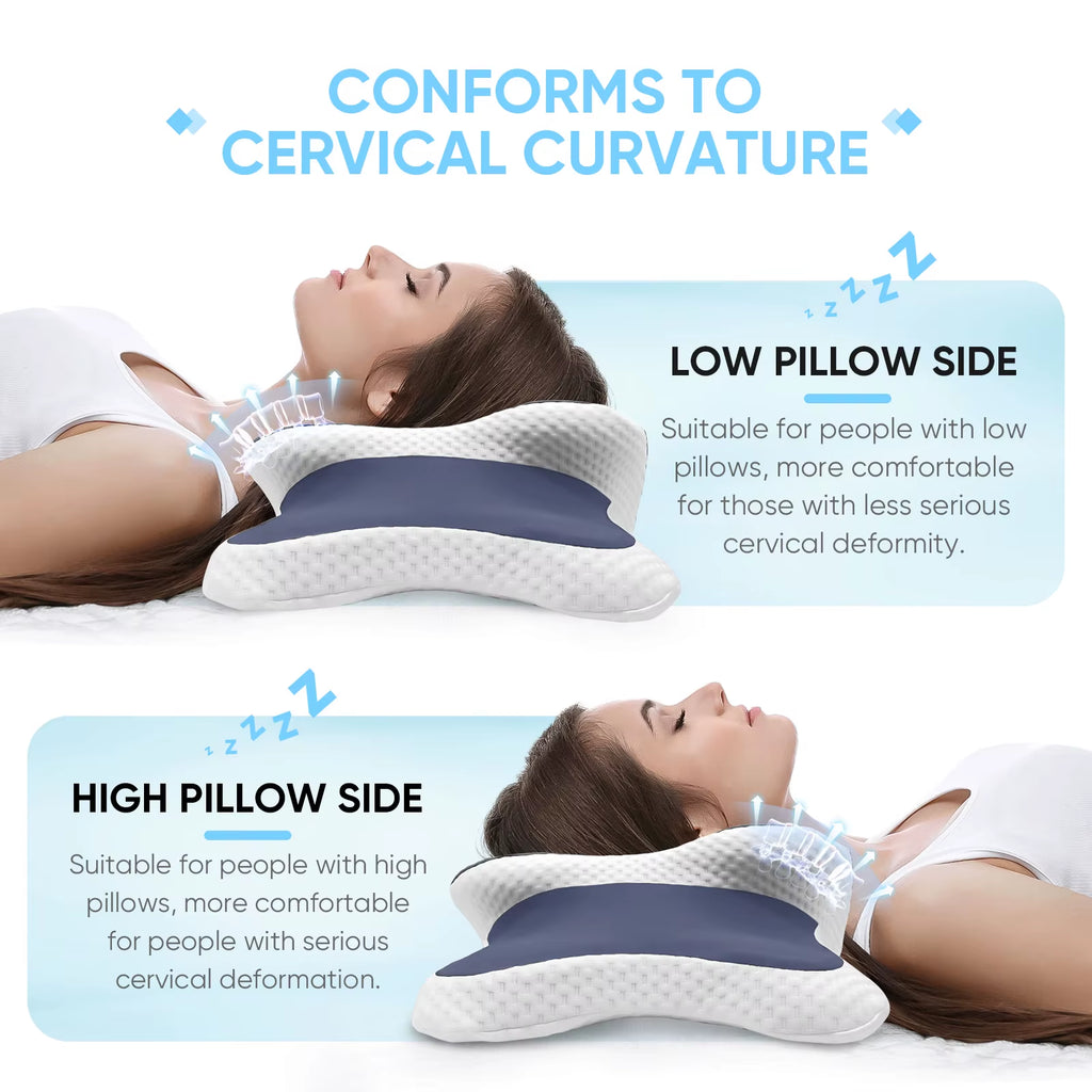 Ultimate Memory Foam Cervical Pillow for Neck Pain Relief - Ergonomic Support for All Sleep Positions