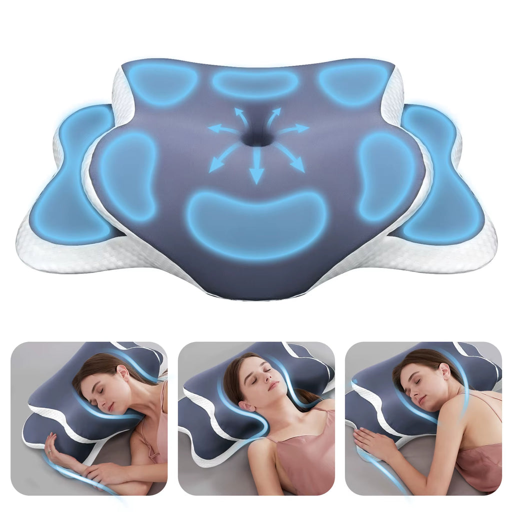 Ultimate Memory Foam Cervical Pillow for Neck Pain Relief - Ergonomic Support for All Sleep Positions