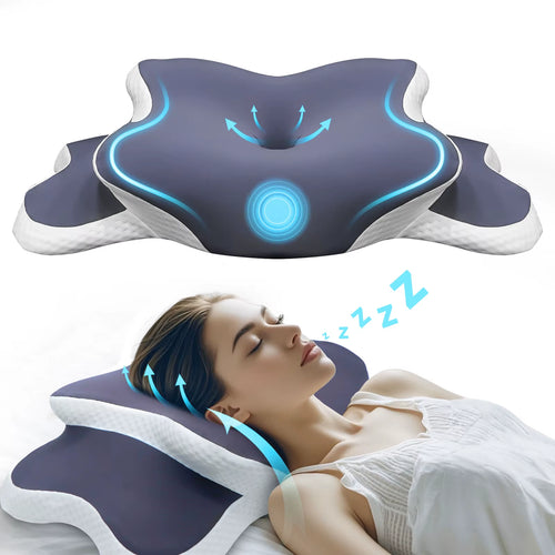 Ultimate Memory Foam Cervical Pillow for Neck Pain Relief - Ergonomic Support for All Sleep Positions